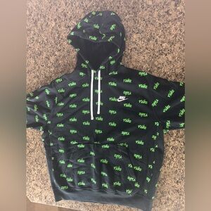Black and Green Nike long sleeve hoodie Sweatshirt Size Large